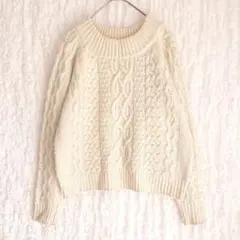 ​ローリーズファーム セーター L アイボリー ケーブルニット フェアリー