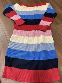 GAP KIDS ストライプ長袖ワンピース XS