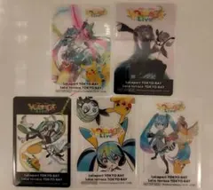 ポケモン 初音ミク ポケミク　ららぽーと 特典 クリアカード イラスト　全5種
