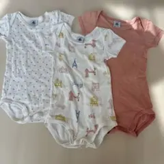 プチバトー　半袖ボディ12m 3点セット