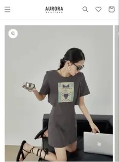 新品 AURORA Tシャツワンピース Cut Out Mini Dress