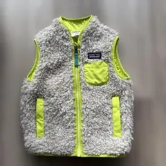 patagonia ボアベスト オフホワイト/ネオンイエロー