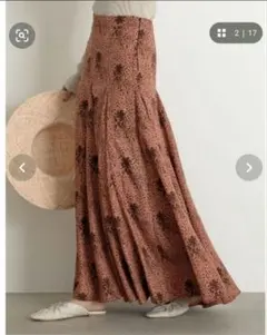 Re:EDIT　総柄　フレアマキシスカート