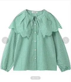 美品☆MILKFED. 襟付きギンガムチェック　長袖シャツのサムネイル