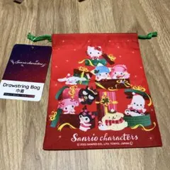 신품 미사용 산리오 キャラクターズ巾着 クリスマス柄