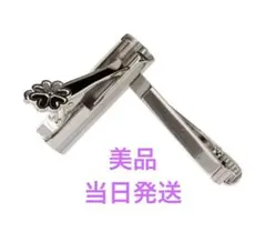 【美品】ネクタイピン ブートニアホルダー付タイバー シルバー フォーマル 結婚式