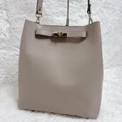 GIANNI NOTARO グレージュ ワンショルダー トートバッグ A4 金具