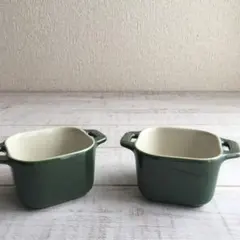 STAUB ストウブ ミニスクエアココット（グリーン） おつまみ ディップにのサムネイル