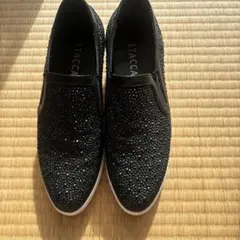 STACCATO スリッポン ブラック ビジュー 24.5センチ