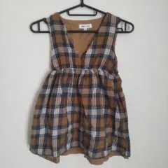ワンピース　【120cm】　ブラウン　チェック柄　おしゃれ　キッズ　女の子