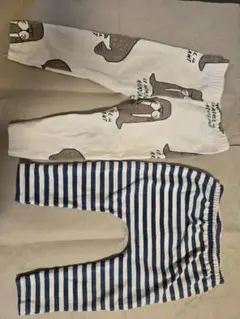 セイウチ柄(ZARA)とストライプ(NEXT)の パンツセット