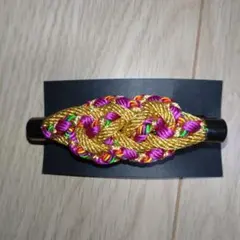 【未使用】バレッタ　和装　正絹　組紐