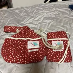 赤い花柄マルチケース2点セット　カネコアヤノ　futatsukukuri