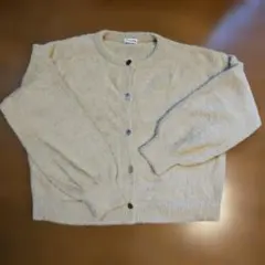 ラメ入りベージュの長袖カーディガン Mサイズ