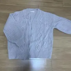 ems ケーブルニットカーディガン 長袖ピンク