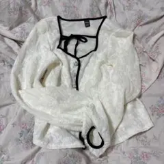 SHEIN レースブラウス 長袖 パールボタンのサムネイル