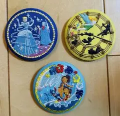 Disney Characters 刺繍缶バッジビスケット3個セット