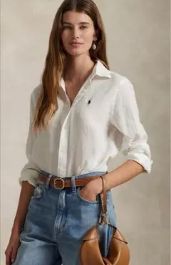 ラルフローレン　リネンシャツ　白