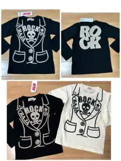 新品BAJAバハ　だまし絵プリ　 ロックスタイル 長袖Tシャツ110ロンT男女