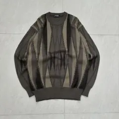 vintage 総柄 デザインニットcityboy グランパコア レトロ 古着のサムネイル