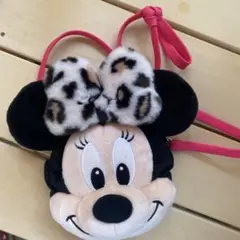 ディズニー　ショルダーバック　ポーチレオパード　ヒョウ柄　ミニー　ポー