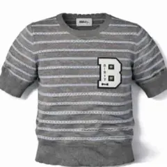 bibiy B. BORDER LOCK KNIT グレー　popup限定 bibiy B. BORDER LOCK KNIT POPUP限定カラー - メルカリ