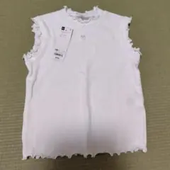 ハートカットアウト リブタンクトップ アイボリー GU ガールズ ハートカットアウト リブタンクトップ 130 新品未使用
