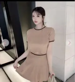 cherimi シェリミー バイカラーニットセットアップ