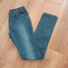 未使用 ブルーデニムパンツ LL スキニー ウエストゴム