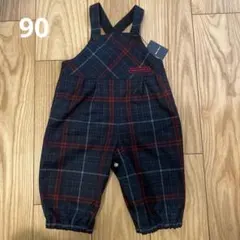 チェック柄オーバーオール 90cmのサムネイル