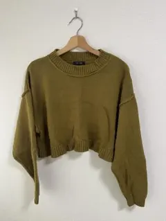 Tip Top オリーブイエロー クロップドニット