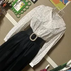 レトロ古着 お花柄❁⃘ シアー 長袖ブラウス ヴィンテージ 古着