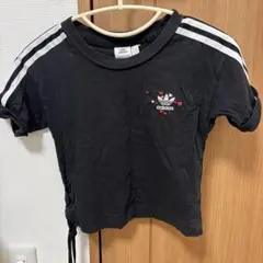 adidas クロップド丈 Tシャツ ハート刺繍