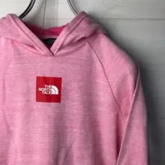 ★THE NORTH FACE ピンク パーカー　プリントロゴ　140cm