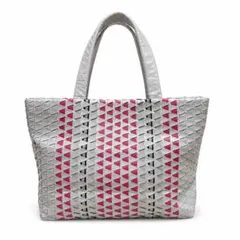 【美品】WAKO 銀座和光 グレー×ピンク レザートートバッグのサムネイル