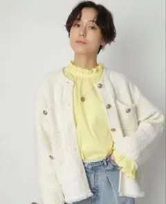 アルページュストーリー ツイード ニットジャケット