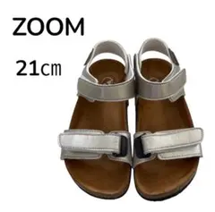 ZOOM サンダル 21cm シルバー キッズ 子供用 ストラップサンダルのサムネイル