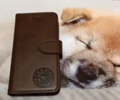 iphone12pro柴犬焼印手帳ケース