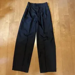 WEGO ハイウエストセンタープレスワイドパンツ ブラックSサイズ