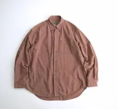 バナナリパブリック　00s 長袖BDチェックシャツ　エンジ M 古着.