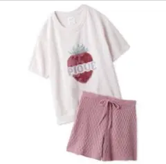 ジェラートピケ　いちご柄スムーズィー上下セット