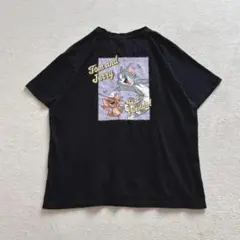 トムとジェリー オーバーサイズプリント半袖Tシャツ　ドロップショルダー　黒のサムネイル
