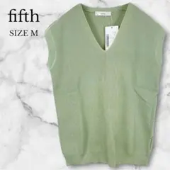 ✨新品タグ付き✨フィフス　ニットベスト　Vネック　重ね着　春夏　ライトグリーン