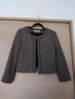 【お値下げ中】ナチュラルビューティベーシック　ジャケット　ツィード　ショート丈