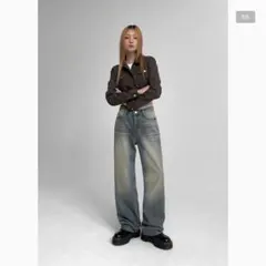 BLACKUP ペストワイドデニムパンツ　S