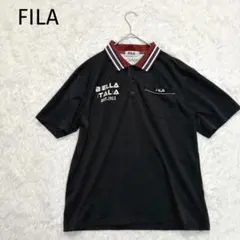 【フィラ】ポロシャツ　半袖シャツ　カットソー　黒　メンズトップス　ゴルフ