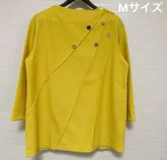 レディーストップス　Mサイズ　イエロー　リメイク服　春夏秋服