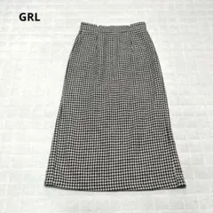 【GRL】タイトスカート　ロング丈　千鳥柄　総柄　シンプル　S 小さいサイズ