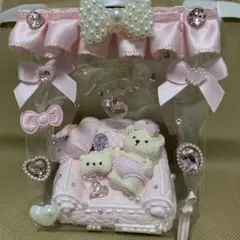 クマとハートのピンクデザイン スクイーズ TikTokShop小爪ちゃん