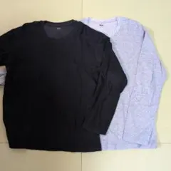 ユニクロ　長袖Ｔシャツ 黒 グレー 2枚セット